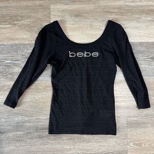 Bebe Black Top with Sparkling Logo